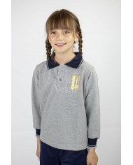 POLERA AZULINO PIQUE ML MILAGROSA MUJER