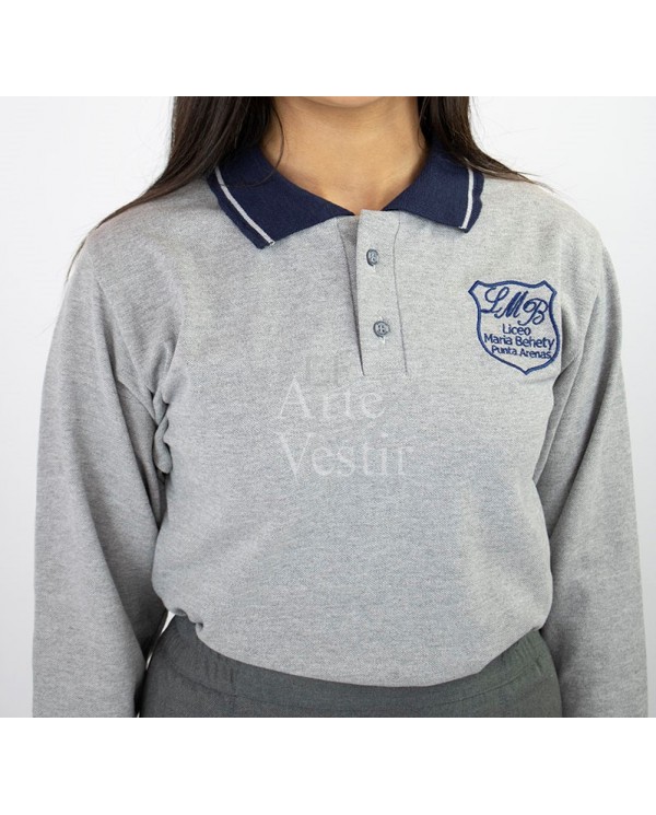 POLERA GRIS ML PIQUE UNISEX MARIA BEHETY