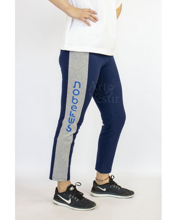 CALZA LARGA AZUL/GRIS NOBELIUS