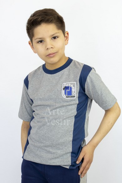 POLERA MC GRIS/FJA AZUL NOBELIUS POLO HOMBRE