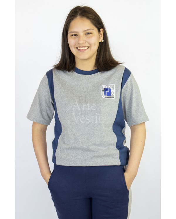 POLERA GRIS/FJA AZUL MC POLO MUJER NOBELIUS