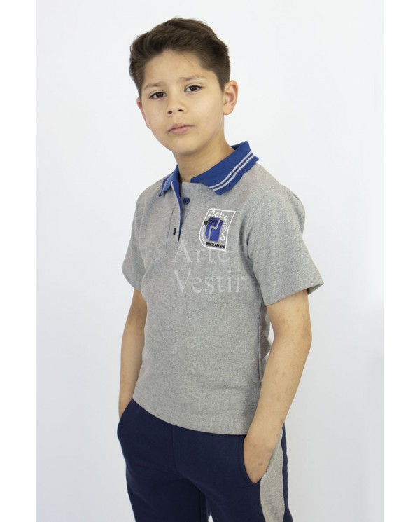 POLERA GRIS PIQUE MC HOMBRE NOBELIUS