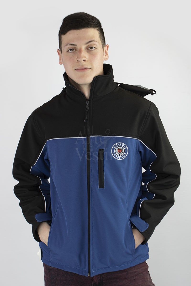 CASACA NEGRO/AZUL SOFTSHEL HOMBRE/UNISEX LUTERANO