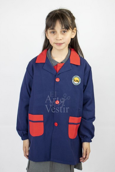 DELANTAL AZUL/ROJO P.P.LEMAITRE