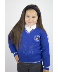 POLERA AZUL/GRIS MANGA CORTA PIQUE M.BULNES UNISEX