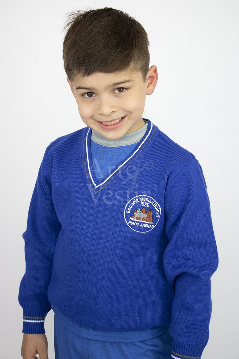 SWEATER AZULINO ML UNISEX MANUEL BULNES