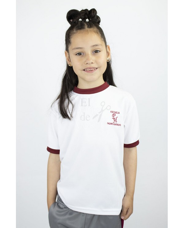 POLERA BLANCA MC POLO PANAL UNISEX PADRE ALBERTO HURTADO