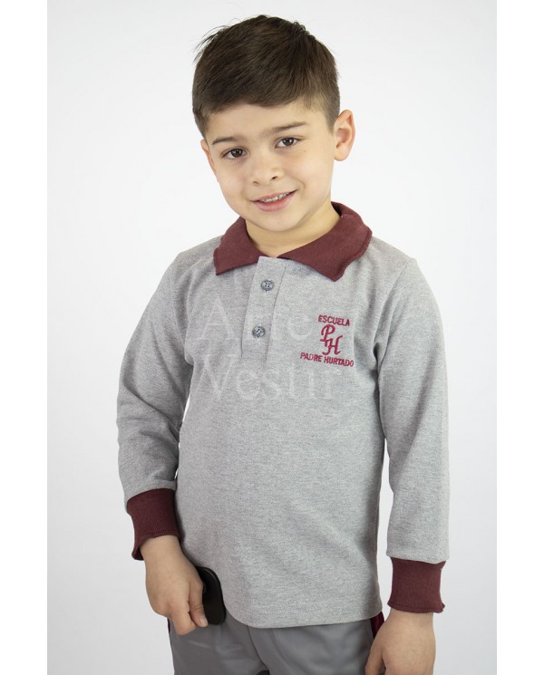 POLERA GRIS ML PIQUE UNISEX PADRE ALBERTO HURTADO