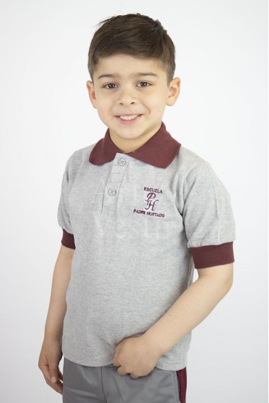 POLERA GRIS MC PIQUE UNISEX PADRE ALBERTO HURTADO