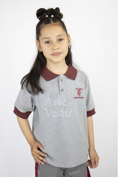 POLERA GRIS MC PIQUE P.HURTADO UNISEX