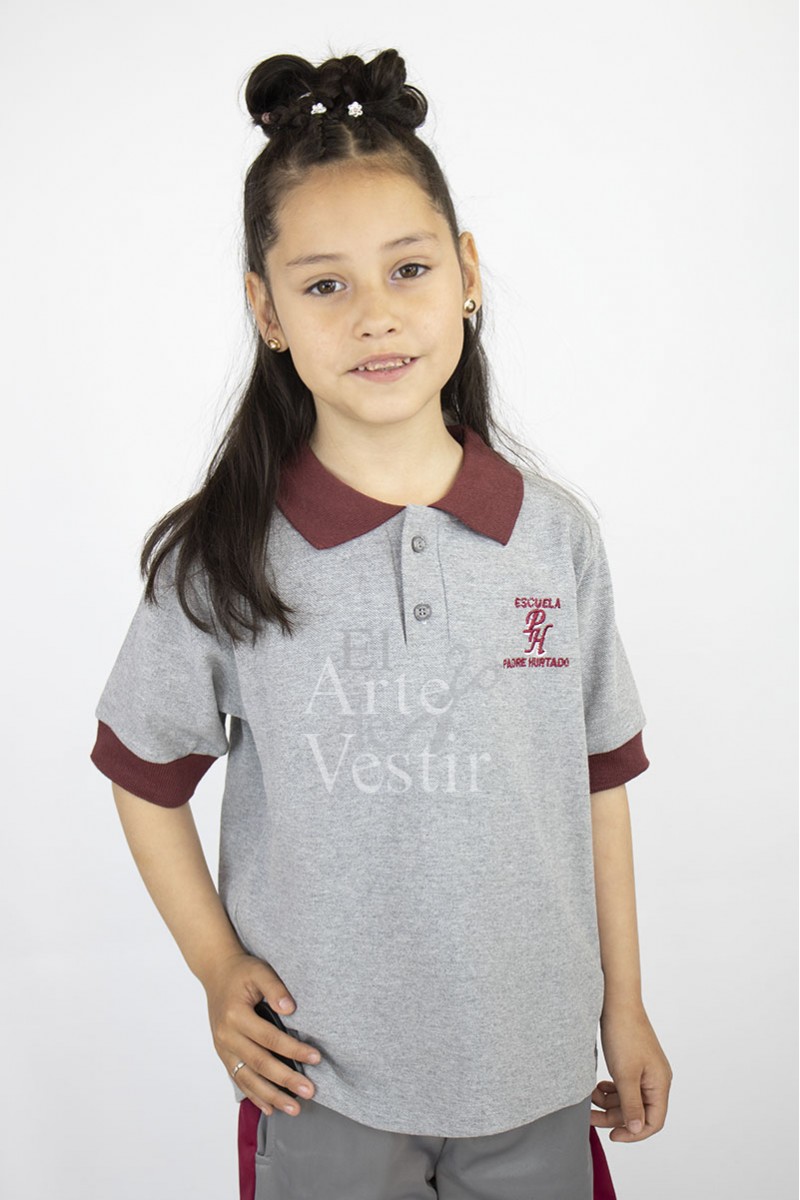 POLERA GRIS MC PIQUE UNISEX PADRE ALBERTO HURTADO