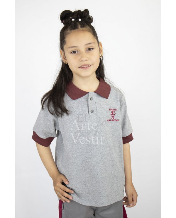 POLERA GRIS MC PIQUE UNISEX PADRE ALBERTO HURTADO