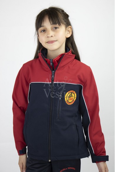 CASACA SOFTSHEL MUJER AZUL/ROJO PATAGONIA