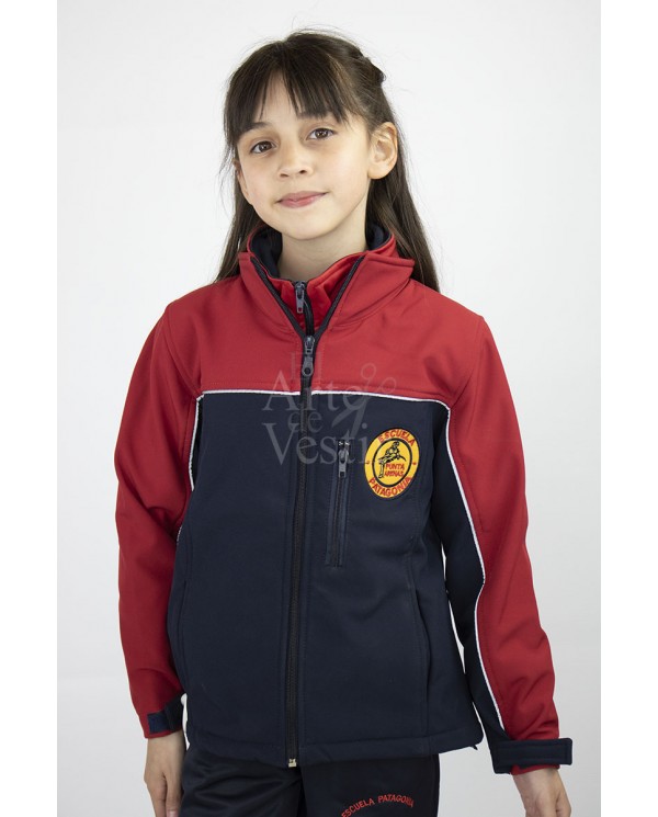 CASACA SOFTSHEL MUJER AZUL/ROJO PATAGONIA