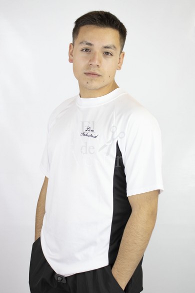 POLERA MC BLANCO/NEGRO PANAL POLO UNISEX INDUSTRIAL