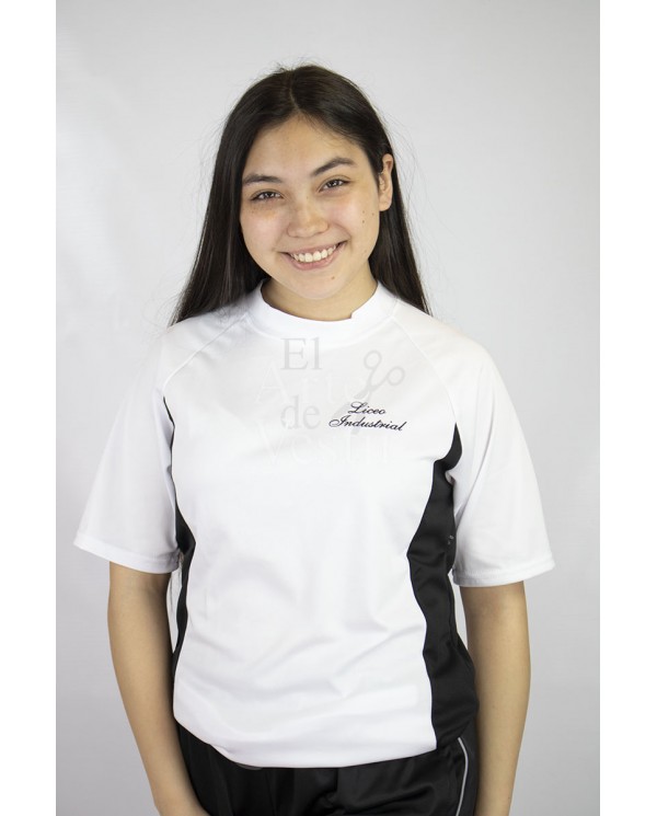 POLERA MC BLANCO/NEGRO PANAL POLO UNISEX INDUSTRIAL