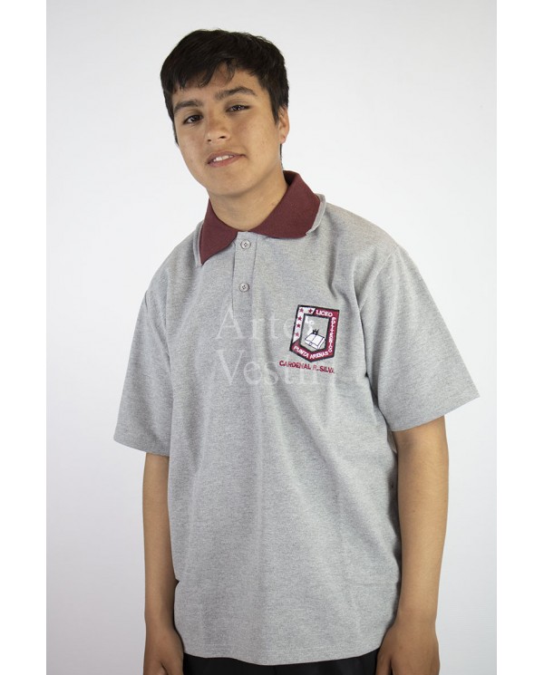POLERA GRIS MC PIQUE HOMBRE POLITECNICO