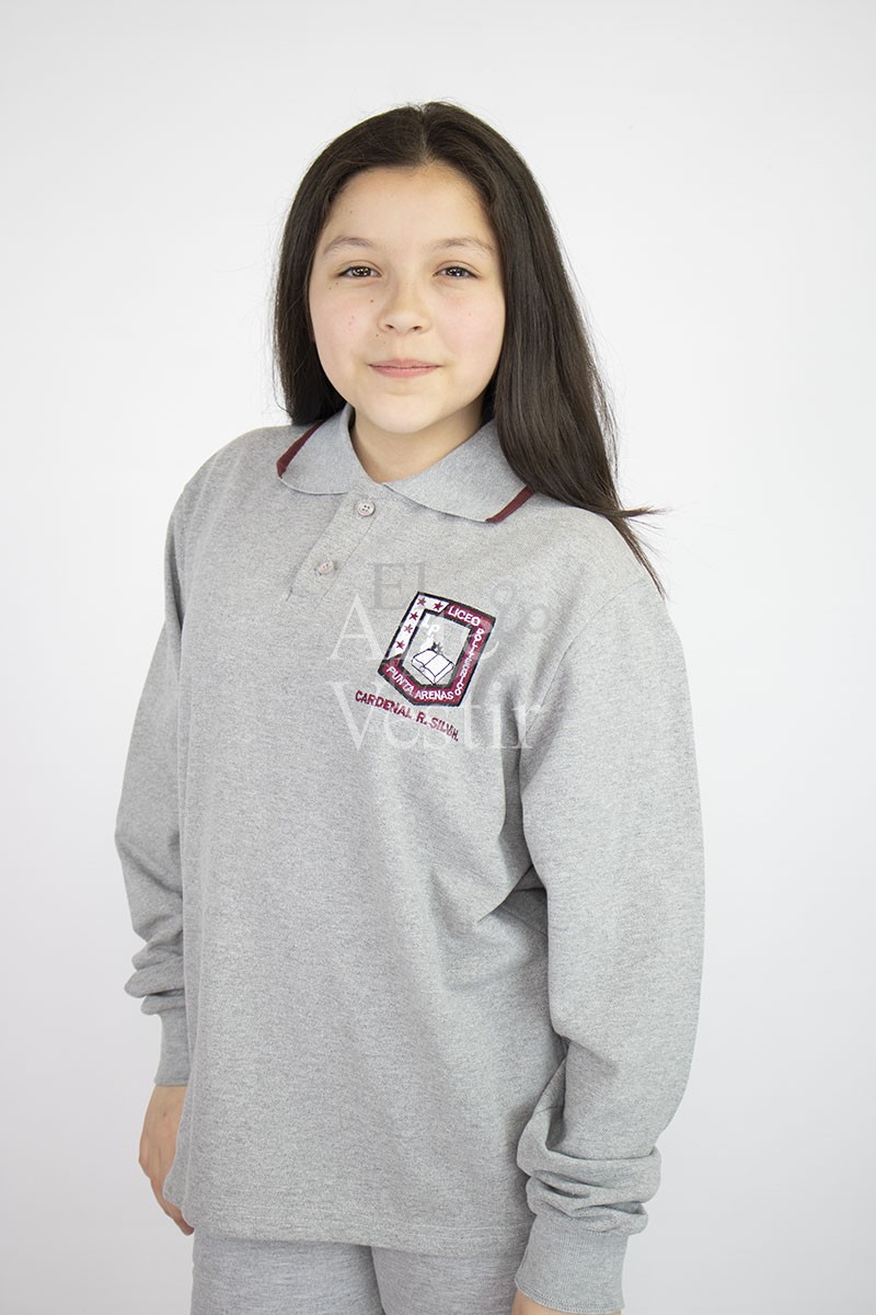 POLERA GRIS ML PIQUE MUJER POLITECNICO