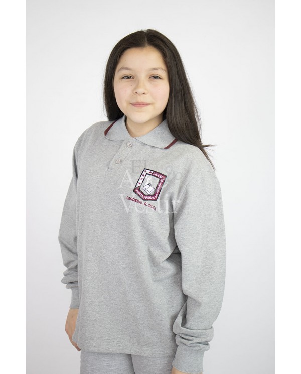 POLERA GRIS ML PIQUE MUJER POLITECNICO