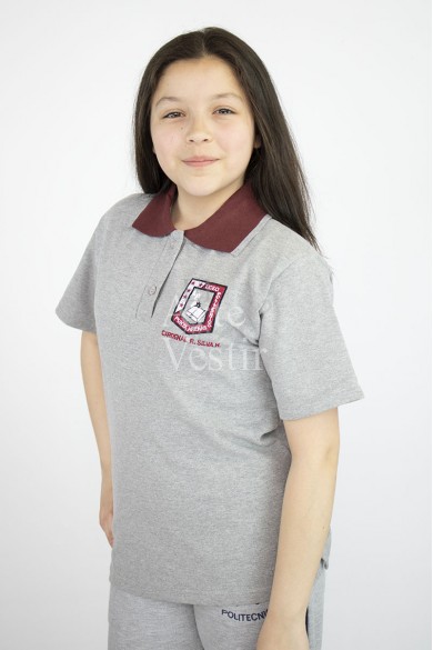 POLERA GRIS MC PIQUE POLITECNICO MUJER