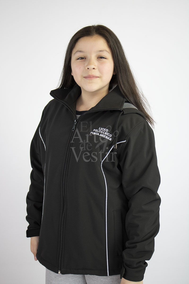 CASACA NEGRO SHELL MUJER POLITECNICO