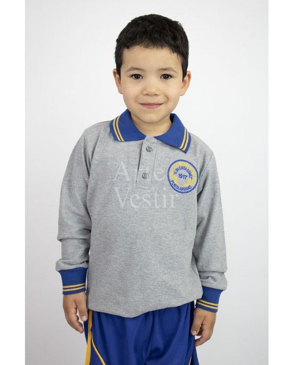 POLERA GRIS ML PIQUE UNISEX RIO SECO