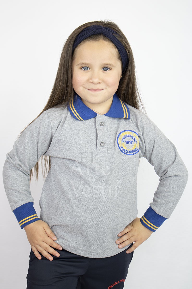 POLERA GRIS ML PIQUE UNISEX RIO SECO