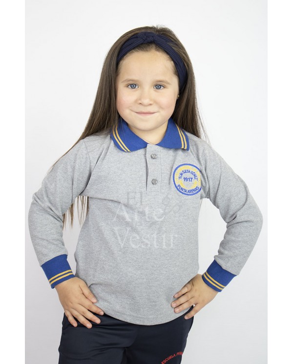 POLERA GRIS ML PIQUE UNISEX RIO SECO