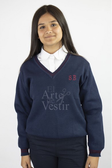 SWEATER AZUL V ML S. BRAUN UNISEX