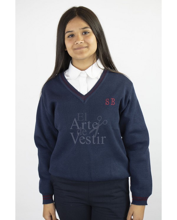 SWEATER AZUL V ML UNISEX SARA BRAUN