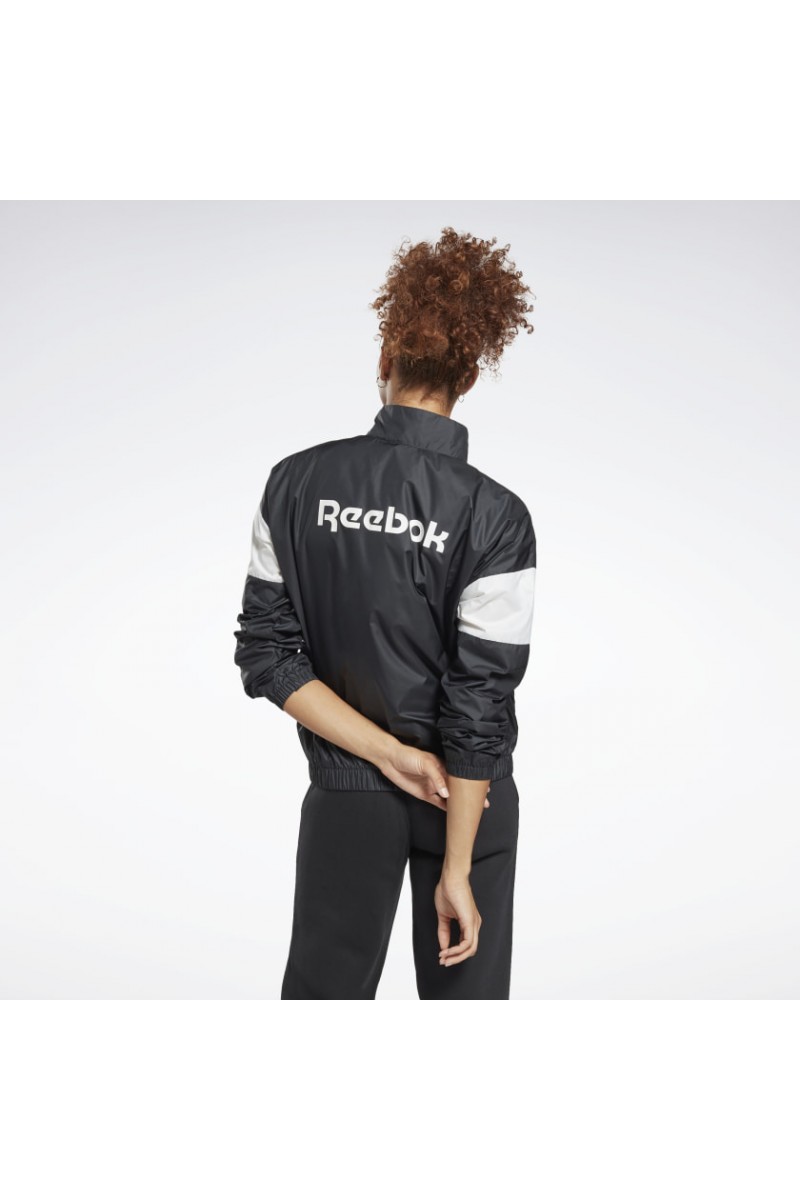 CHAQUETA REEBOK MUJER LINEAR WVN NEGRO CHAQUETA REEBOK MUJER LINEAR WVN NEGRO