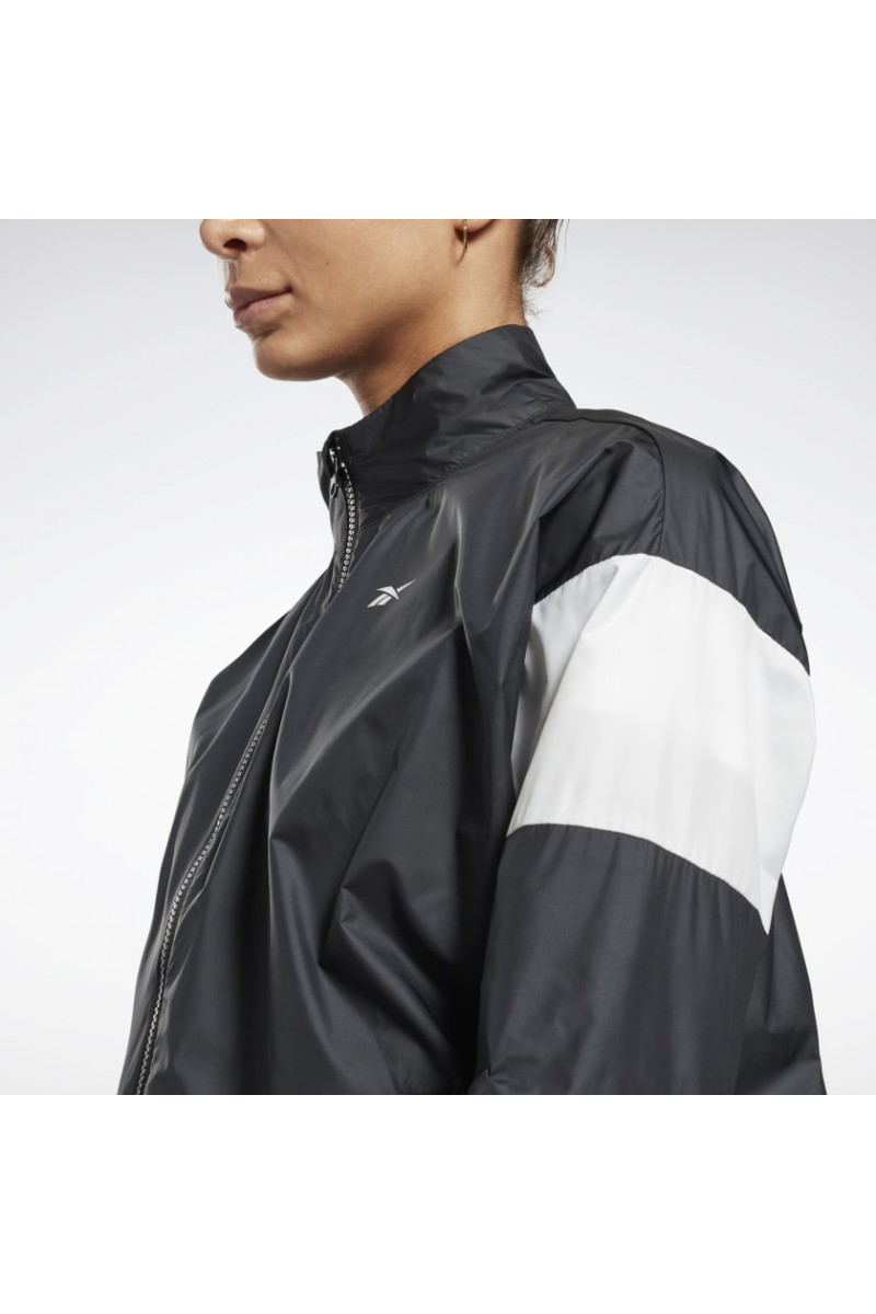 CHAQUETA REEBOK MUJER LINEAR WVN NEGRO CHAQUETA REEBOK MUJER LINEAR WVN NEGRO
