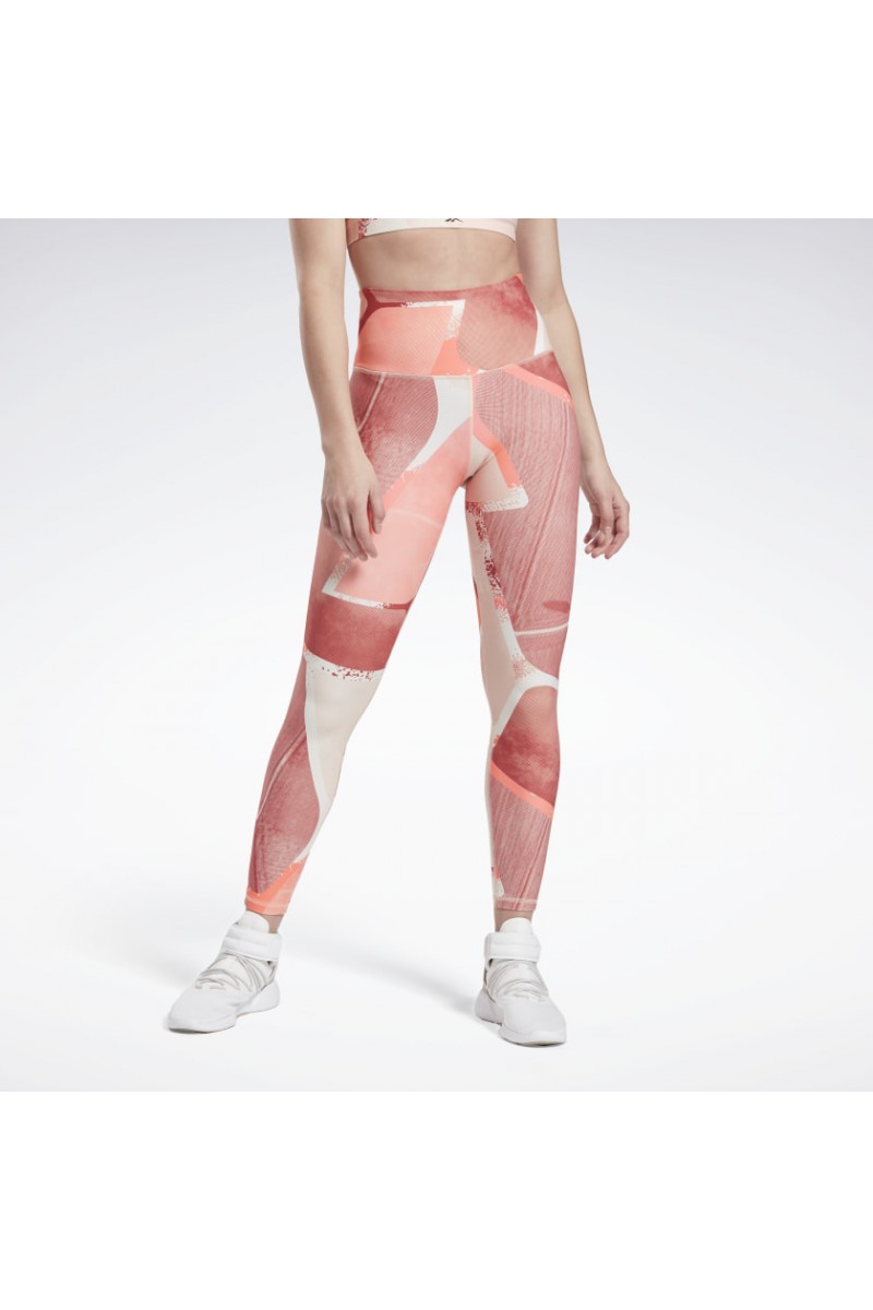 CALZA REEBOK MUJER LUX BOLD HIGH-RISE NARANJO