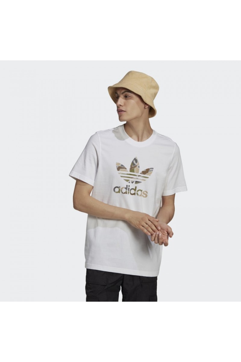 POLERA ADIDAS HOMBRE TRIFOLIO CAMO BLANCO