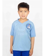 POLERA ML UNISEX PIQUE AZULINO SANTIAGO BUERAS