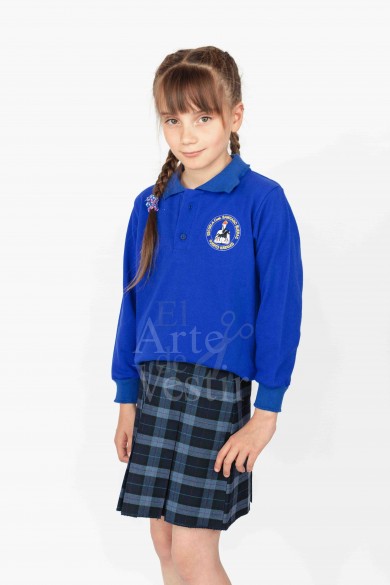 POLERA UNISEX PIQ AZULINO SANTIAGO BUERAS