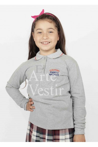 POLERA PIQUE MUJER ML GRIS PUERTO NATALES