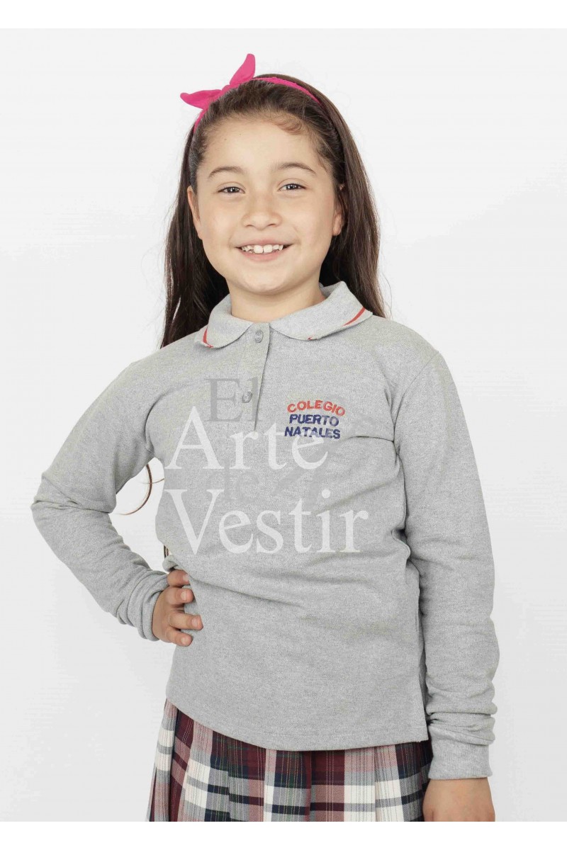POLERA PIQUE MUJER ML GRIS PUERTO NATALES