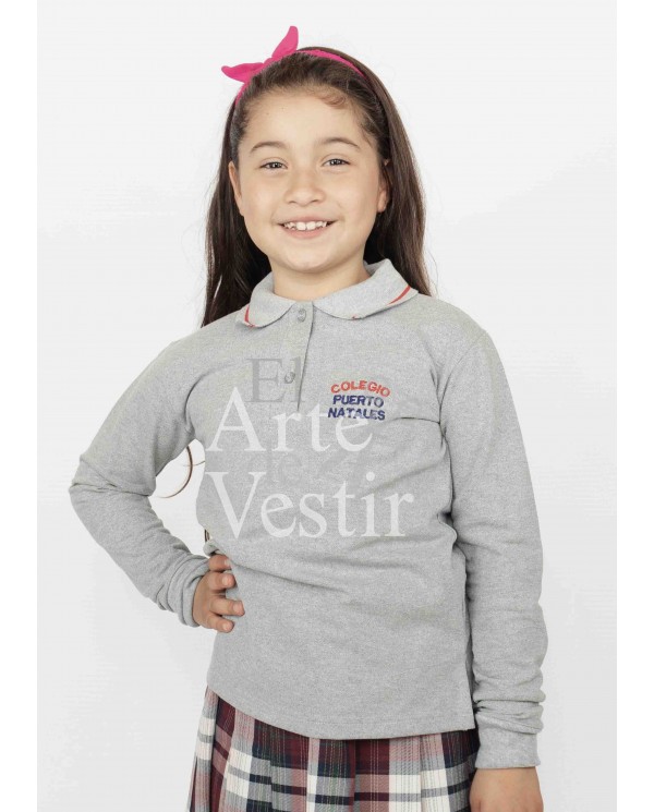 POLERA PIQUE MUJER ML GRIS PUERTO NATALES