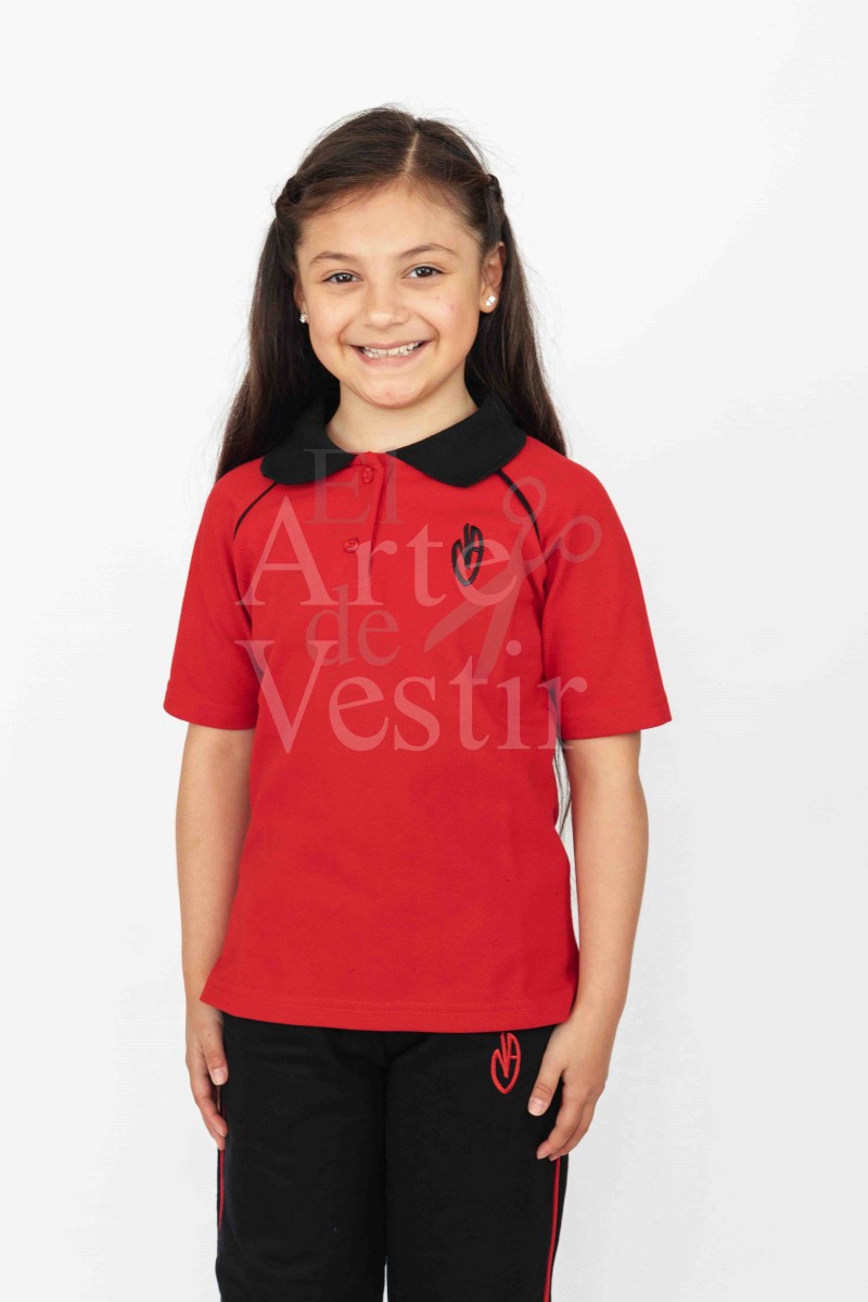 POLERA ROJO PIQUE MC MARIA MAZZARELLO PUERTO NATALES