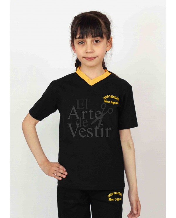 POLERA UNISEX NEGRO MC PANAL MONSEÑOR FAGNANO PTO.NATALES