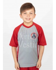 POLERA POLO MUJER GRIS/ROJO BERNARDO O'HIGGINS PTO.NATALES