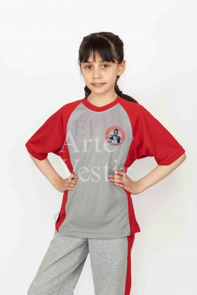 POLERA POLO MUJER GRIS/ROJO BERNARDO O'HIGGINS PTO.NATALES
