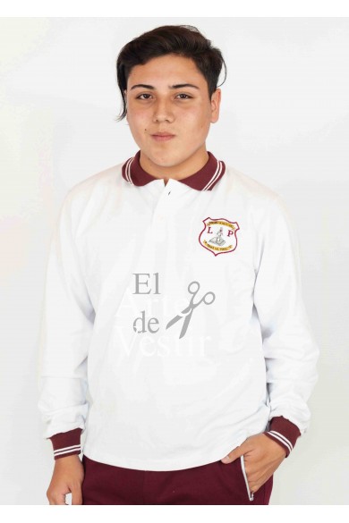 POLERA ML PIQUE BLANCO UNISEX HERNANDO MAGALLANES PORVENIR