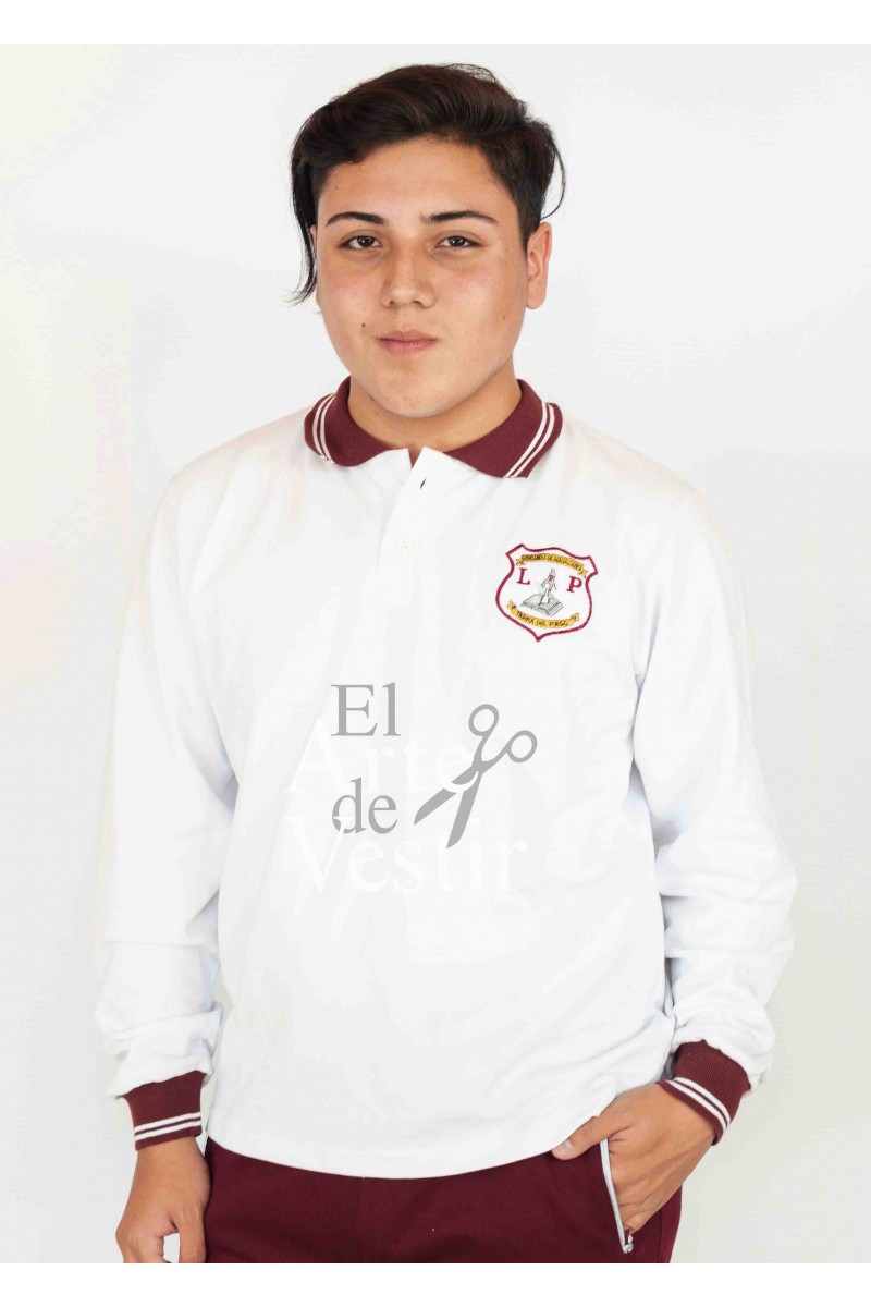 POLERA ML PIQUE BLANCO UNISEX HERNANDO MAGALLANES PORVENIR
