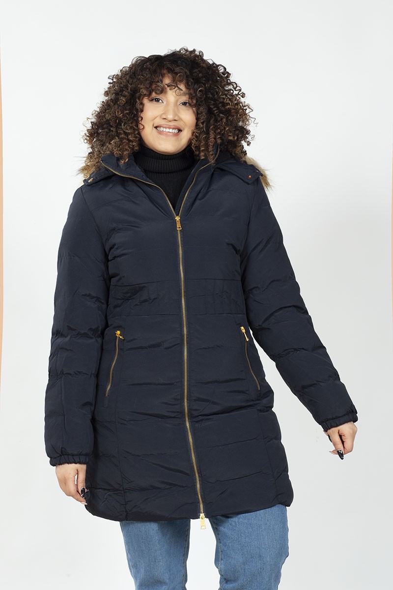 PARKA LARGA ARYA MUJER GOLD ZIPPER AZUL PARKA LARGA ARYA MUJER GOLD ZIPPER AZUL