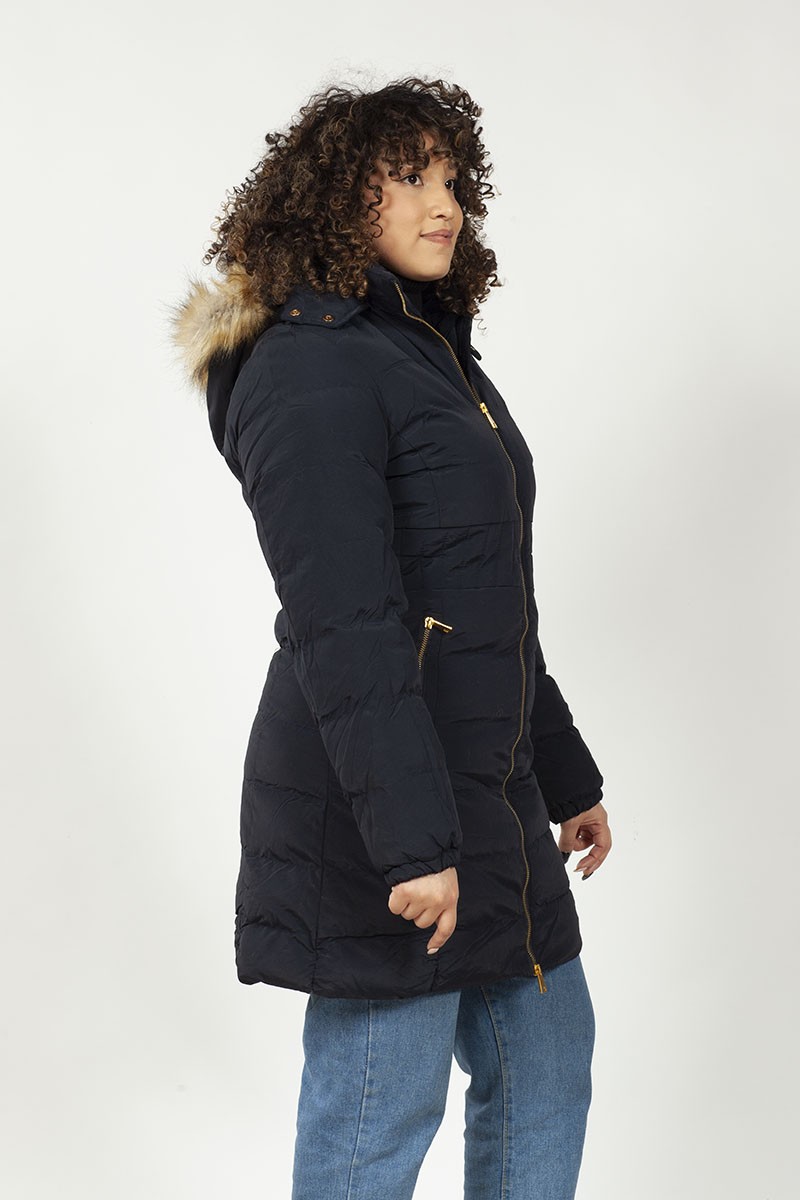 PARKA LARGA ARYA MUJER GOLD ZIPPER AZUL PARKA LARGA ARYA MUJER GOLD ZIPPER AZUL