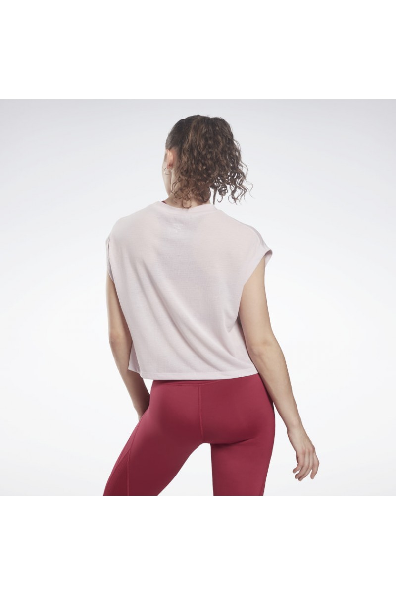 POLERA REEBOK MUJER SUPREMIUM LOGO ROSADO