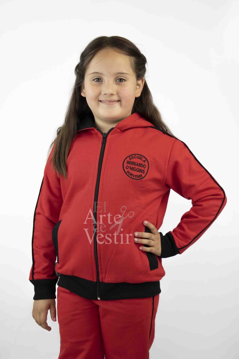 POLERON BUZO MUJER ROJO/NEGRO BERNARDO OHIGGINS PORVENIR