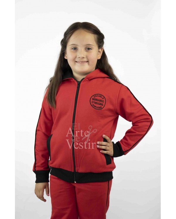 POLERON BUZO MUJER ROJO/NEGRO BERNARDO OHIGGINS PORVENIR